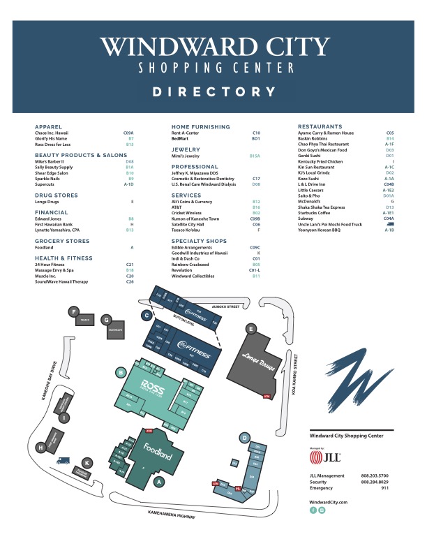 A map of a shopping center directory
Description automatically generated